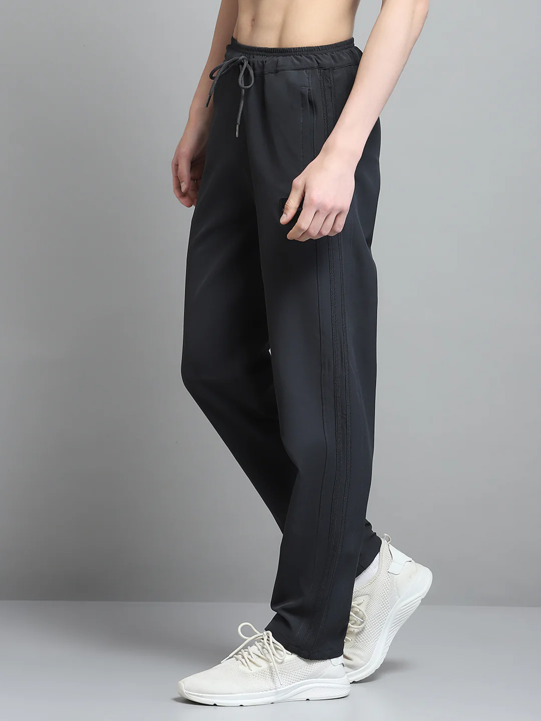 Men Grey Solid Regular Fit Lower - Image 3