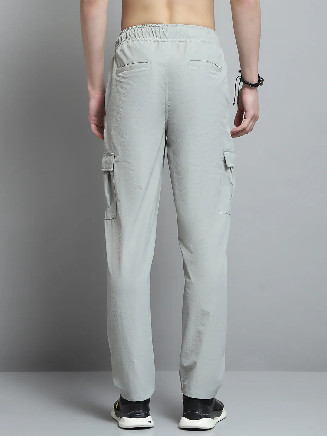 Men Grey Solid Regular Fit Lower - Image 5