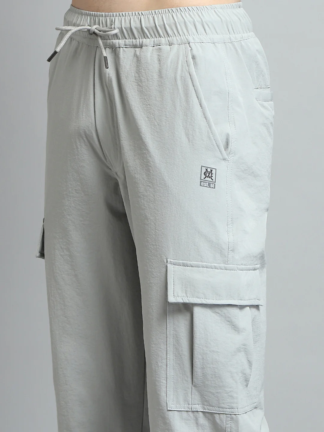 Men Grey Solid Regular Fit Lower - Image 6