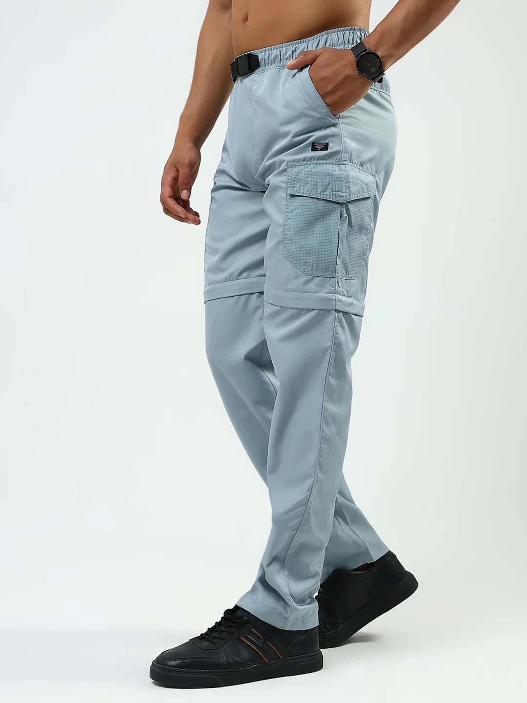 Men Grey Solid Regular Fit Lower - Image 3
