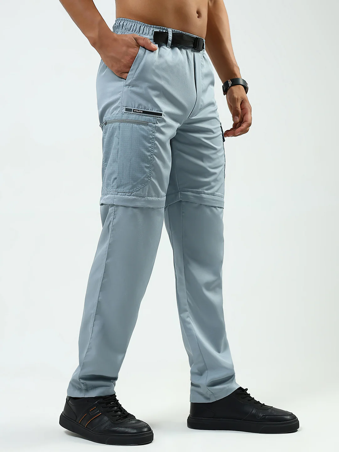 Men Grey Solid Regular Fit Lower - Image 4