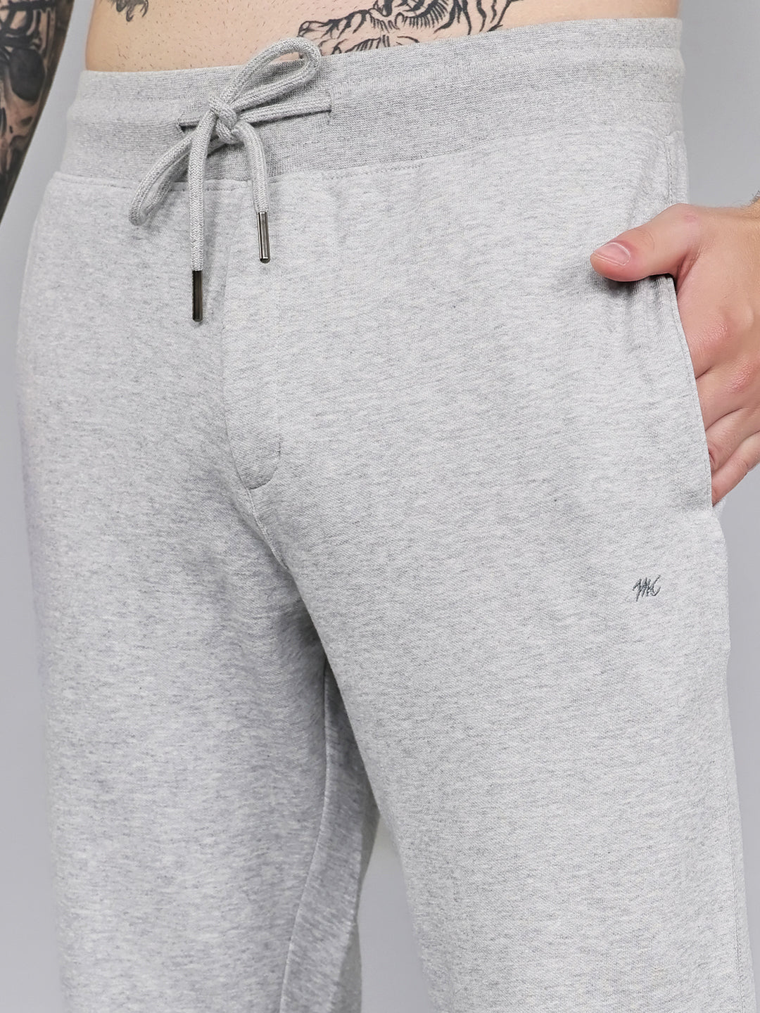 Men Grey Solid Regular Fit Lower - Image 5