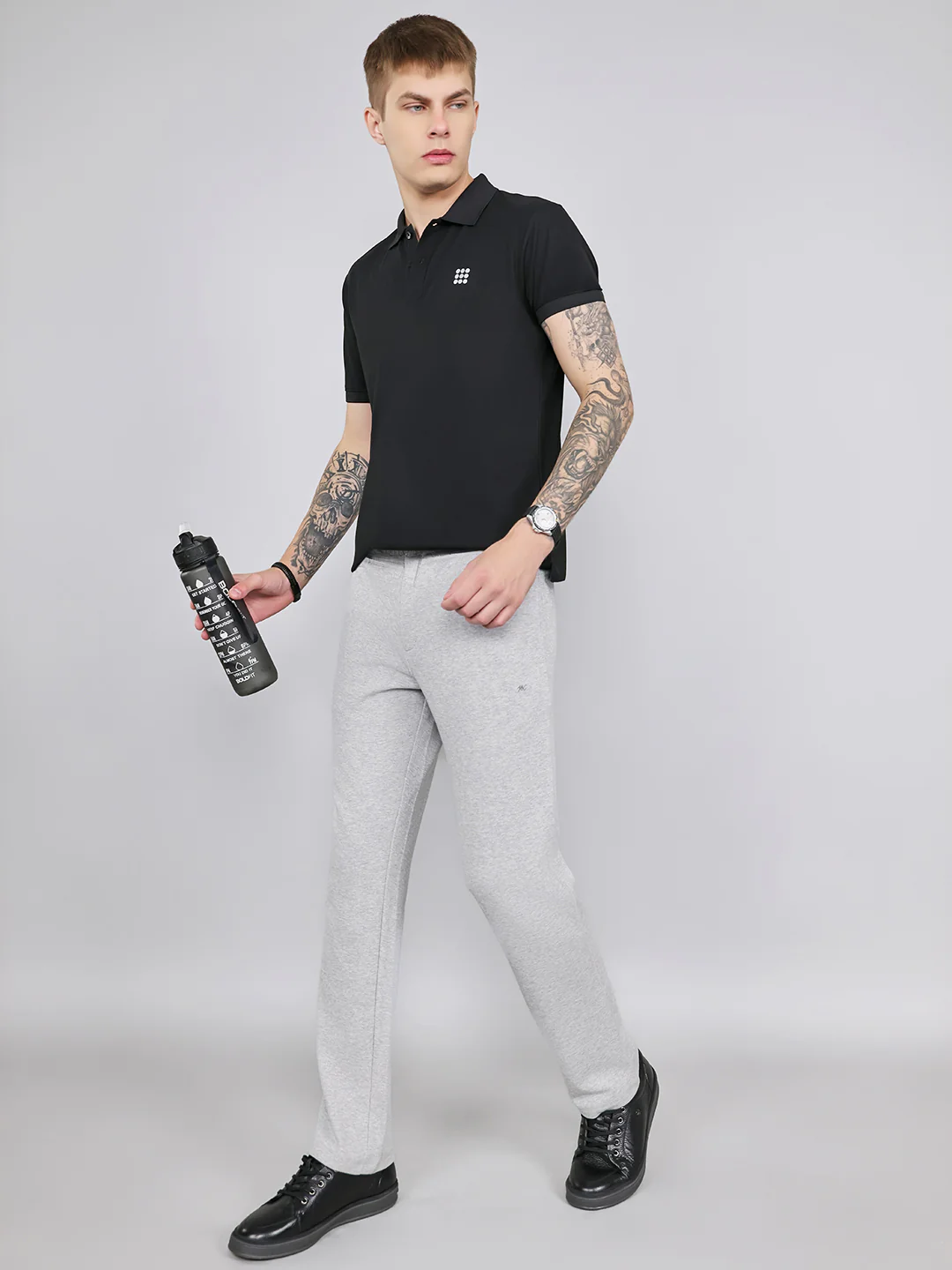 Men Grey Solid Regular Fit Lower - Image 6