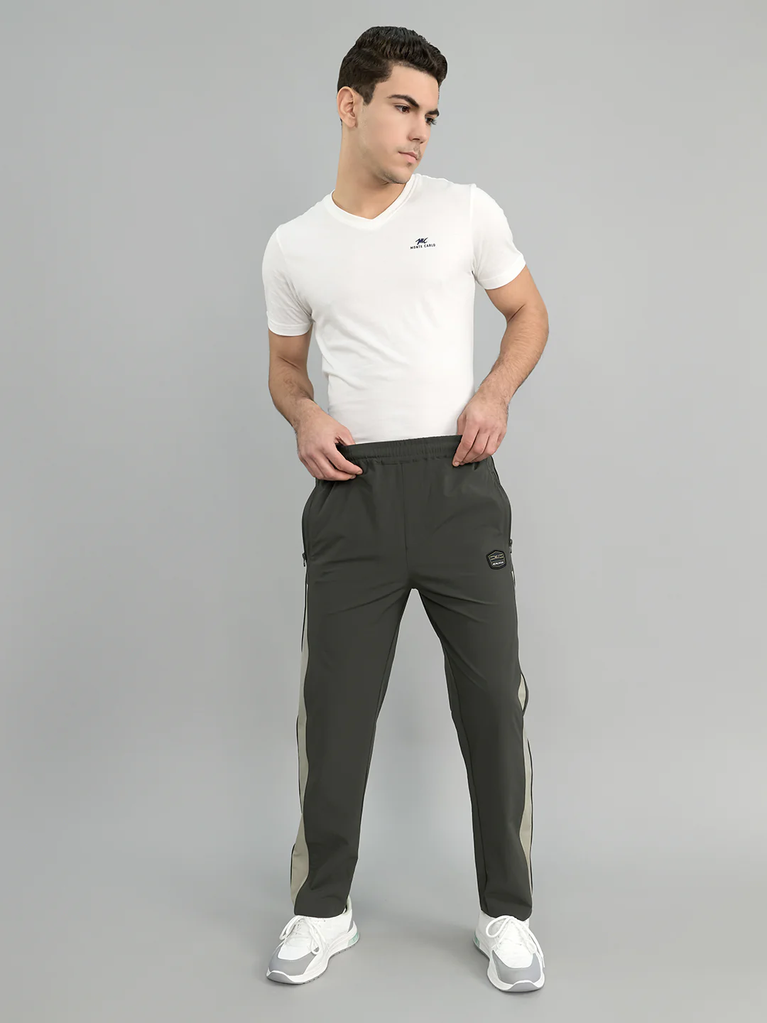 Men Grey Solid Regular Fit Lower - Image 6