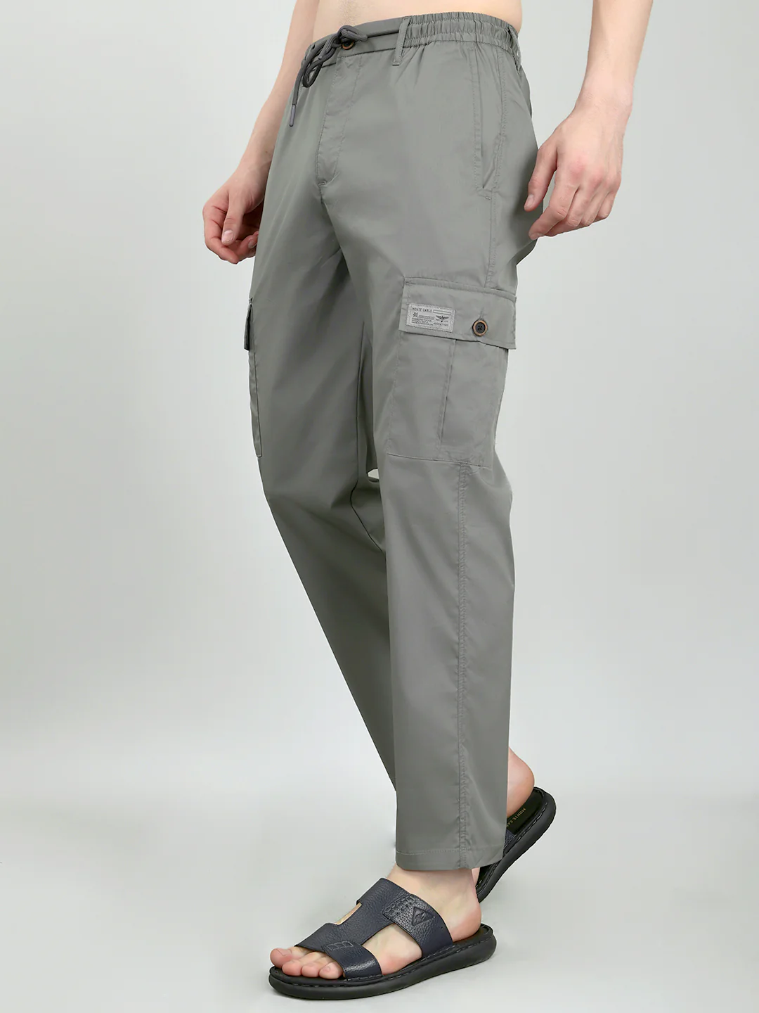 Men Grey Solid Regular Fit Lower - Image 2