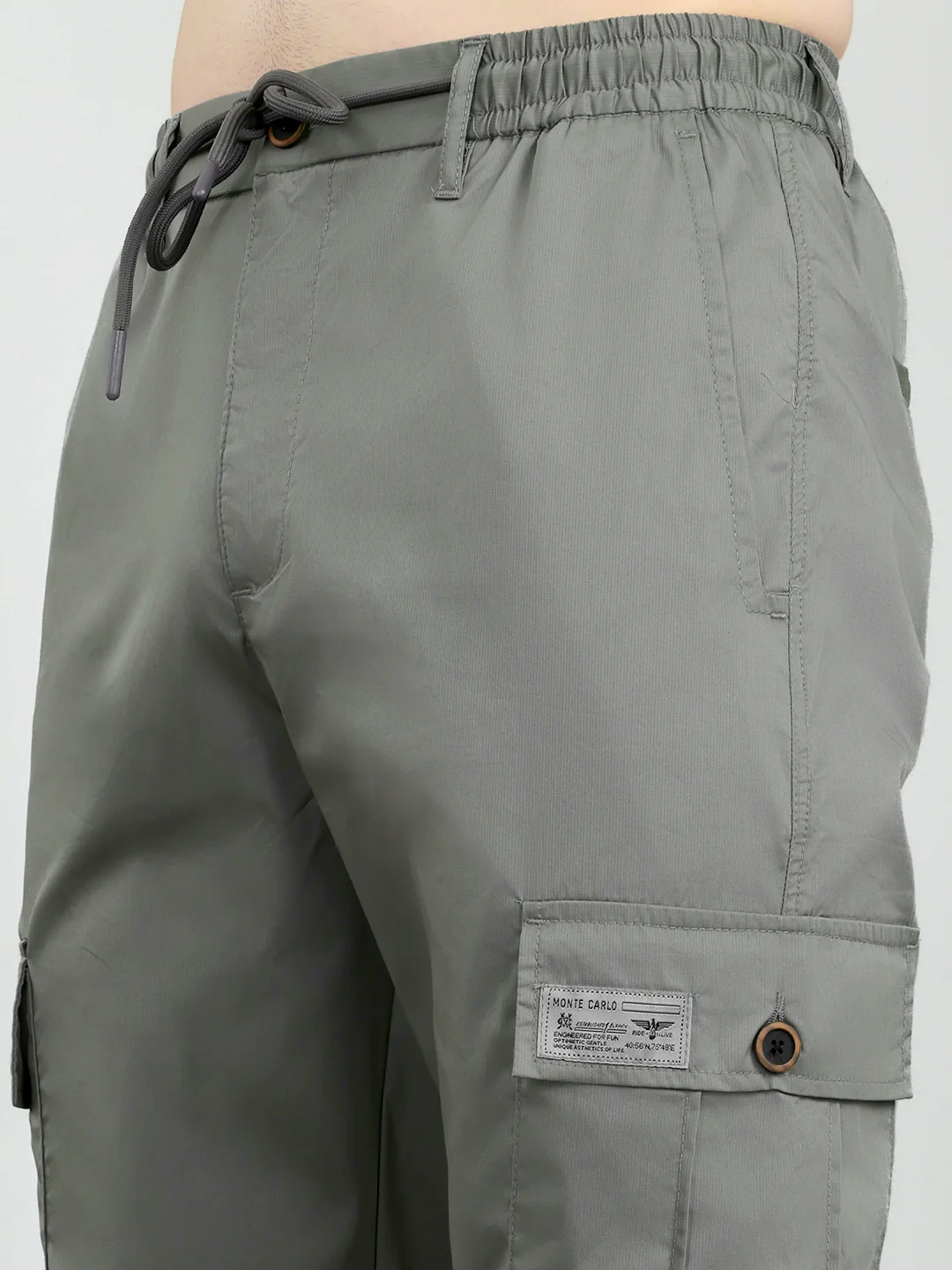 Men Grey Solid Regular Fit Lower - Image 4