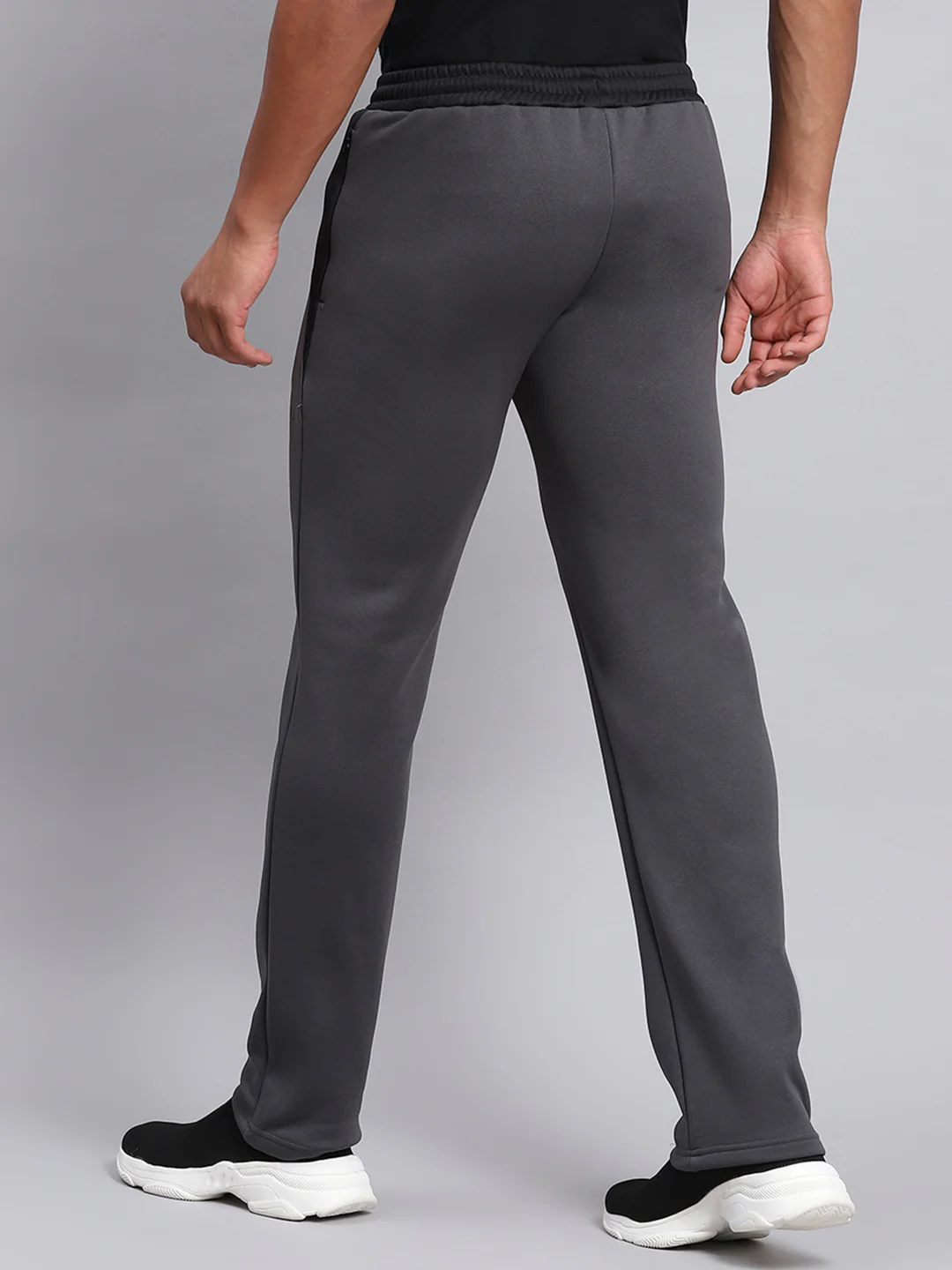 Rock.it Men Grey Solid Regular Fit Winter Lowers - Image 5