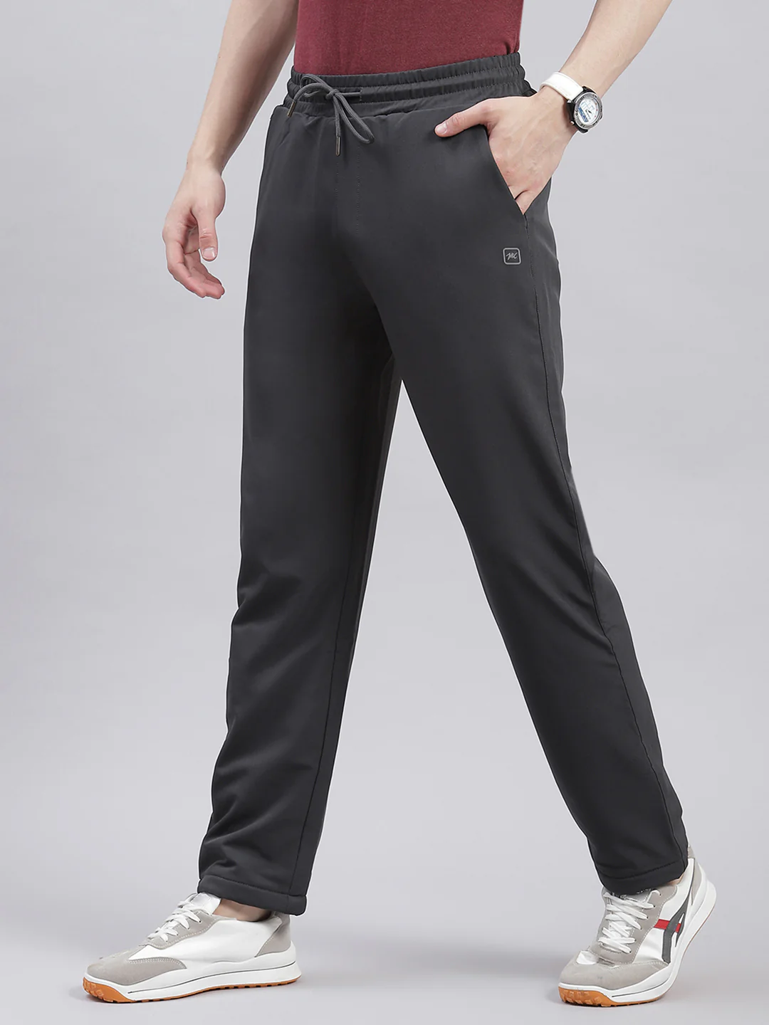Men Grey Solid Regular Fit Winter Lowers - Image 3