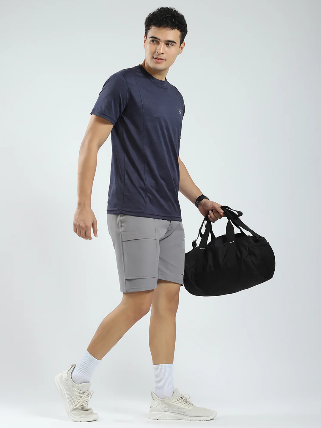 Rock.it Men Grey Solid Regular Fit Short - Image 2