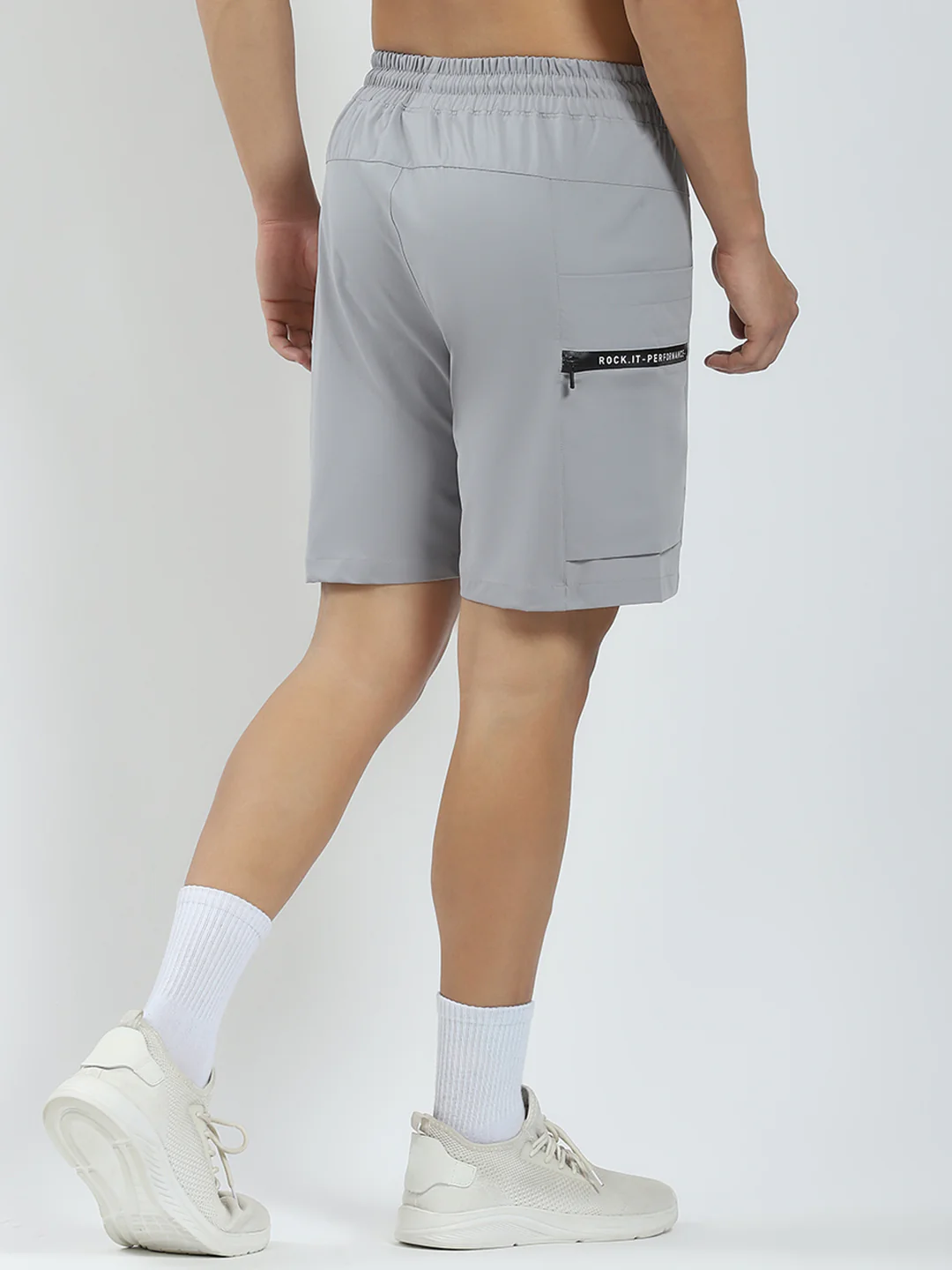 Rock.it Men Grey Solid Regular Fit Short - Image 5