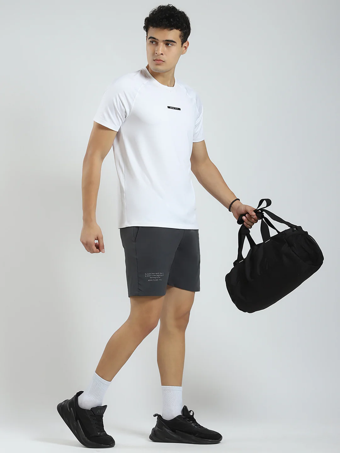 Rock.it Men Grey Solid Regular Fit Short - Image 2