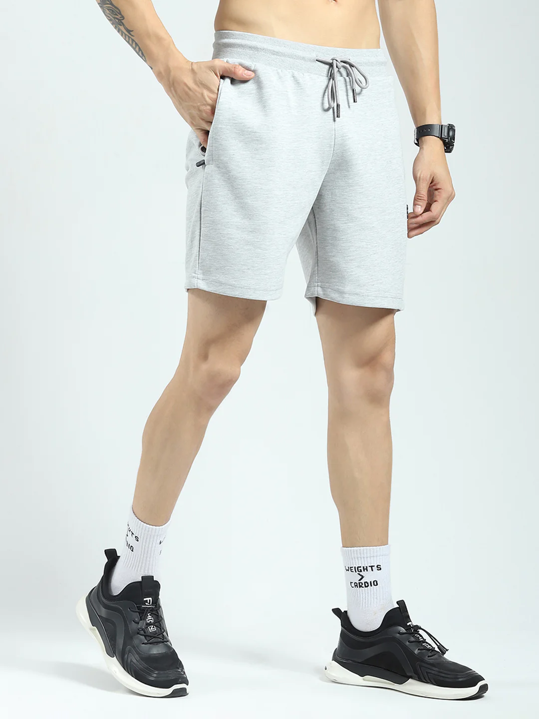 Rock.it Men Grey Solid Regular Fit Shorts - Image 4