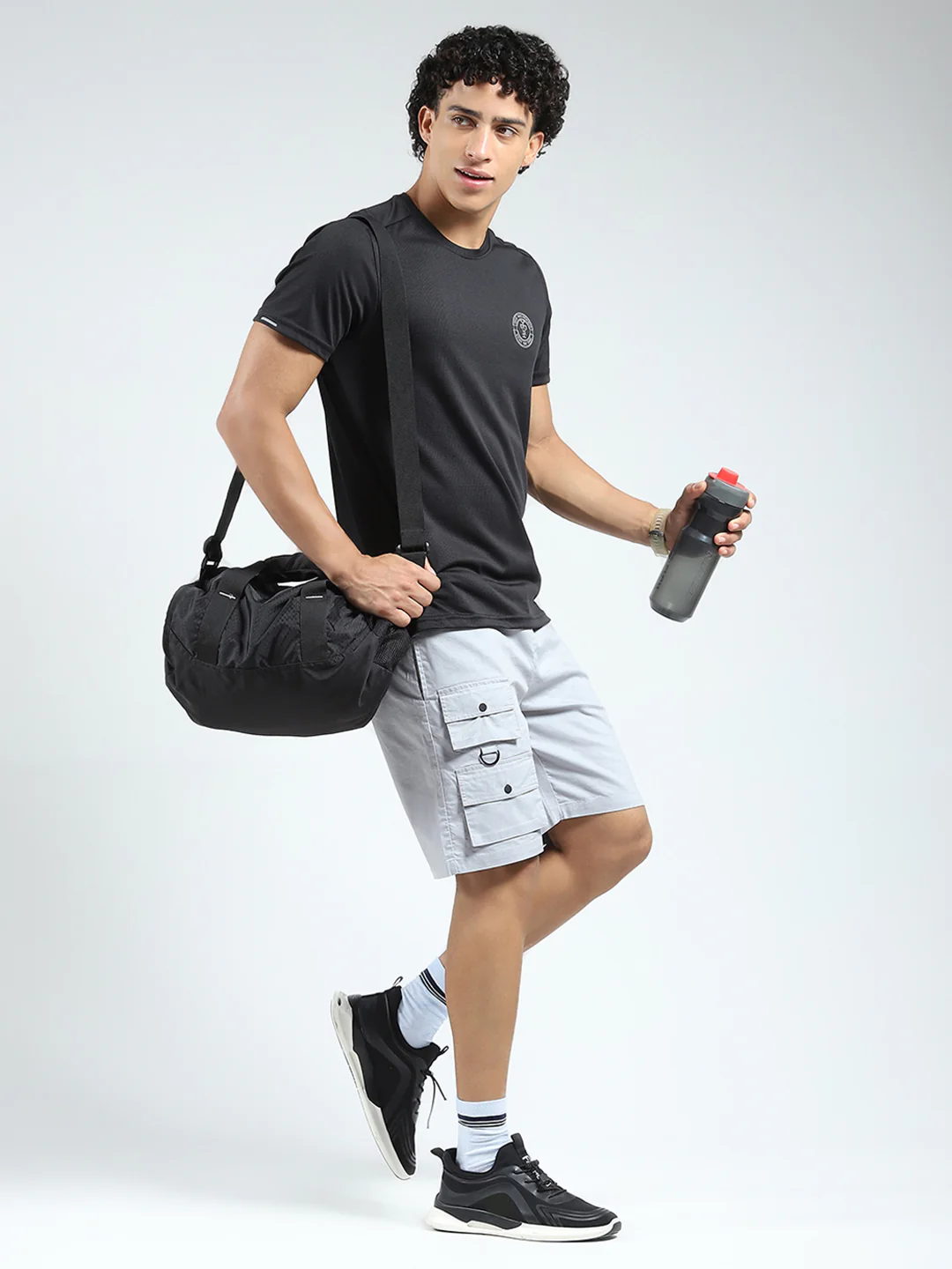 Rock.it Men Grey Solid Regular Fit Shorts - Image 2