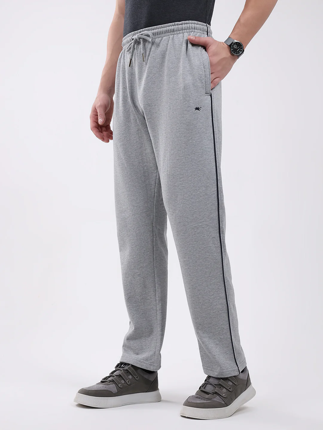 Men Grey Solid Regular Fit Winter Lower - Image 3