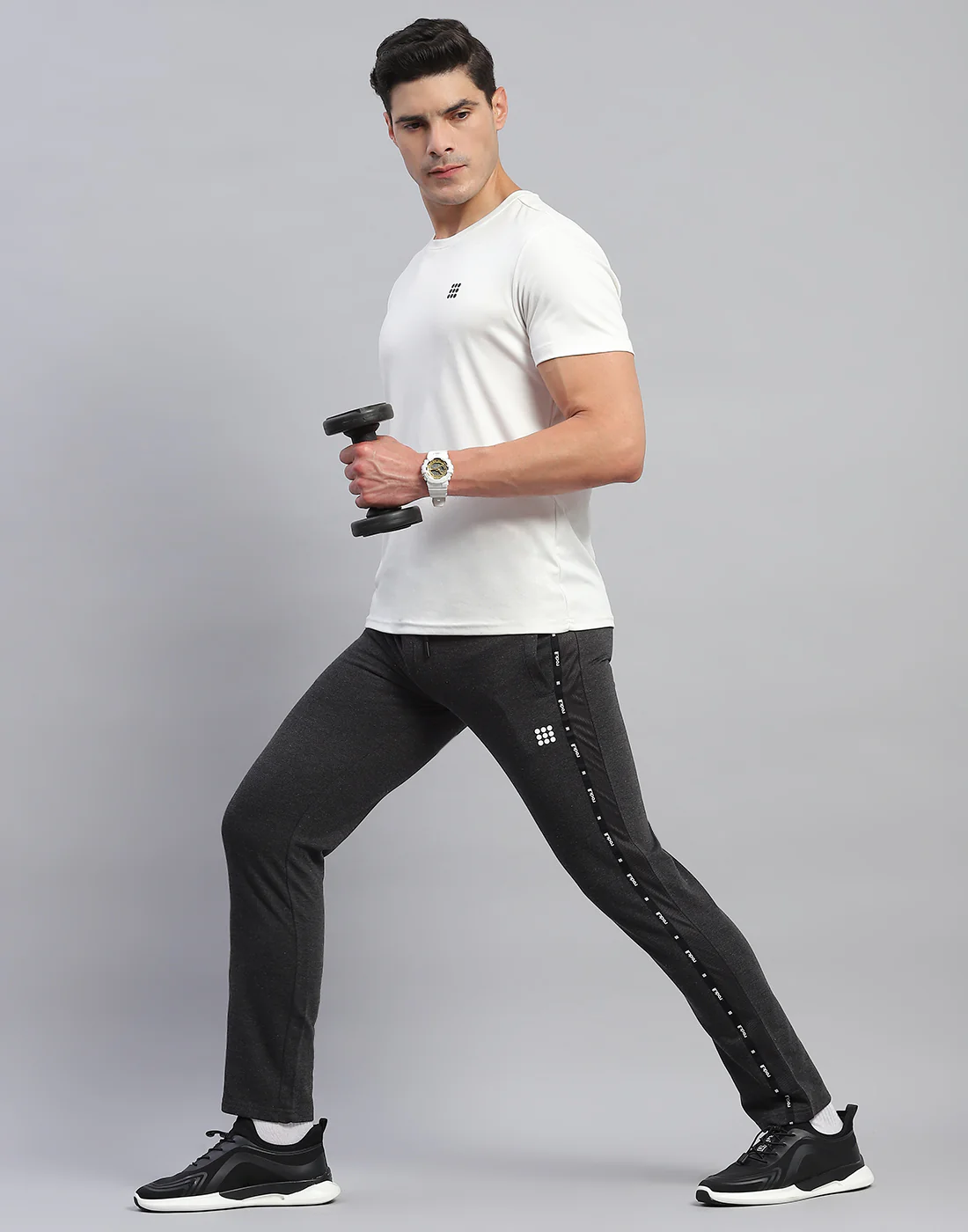 Rock.it Men Grey Solid Slim Fit Lower - Image 2
