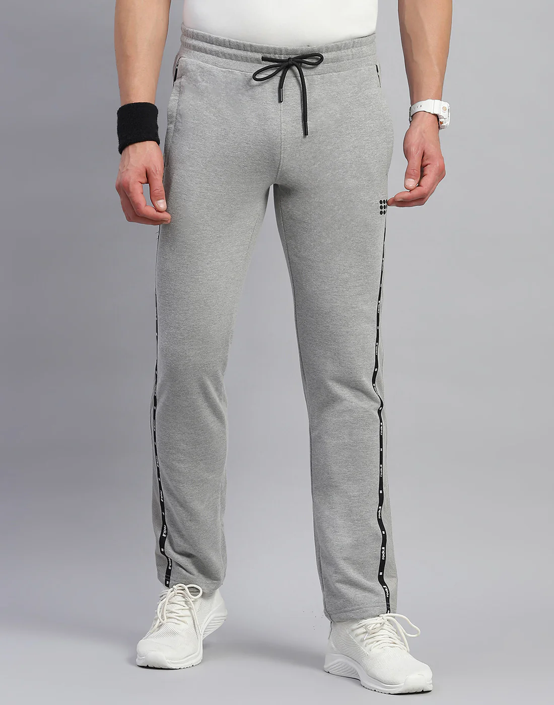 Rock.it Men Grey Solid Slim Fit Lower - Image 3