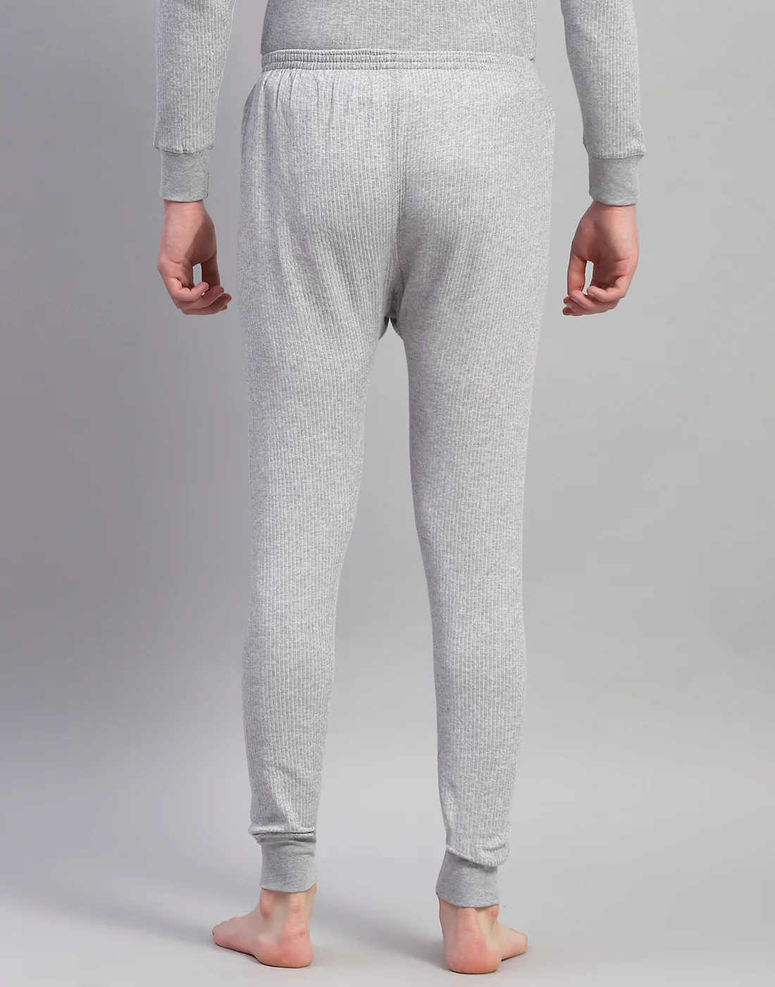 Men Grey Solid Thermal Lower - Image 5