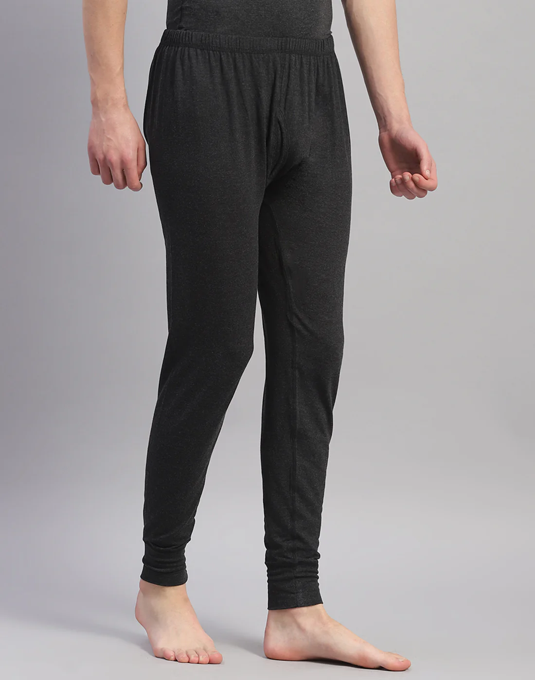 Men Grey Solid Thermal Lower - Image 4