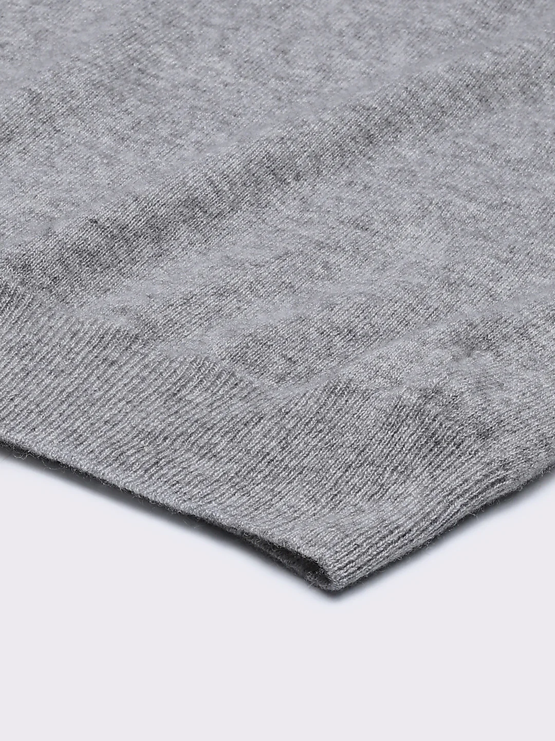 Men Grey Solid V Neck Sleeveless Sweater - Image 8