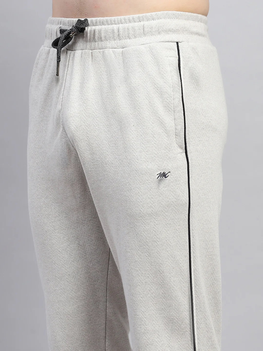 Men Grey Stripe Collar Full Sleeve Winter Tracksuit - Image 8
