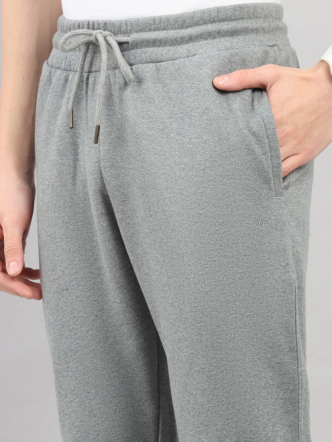 Men Grey Stripe Stand Collar Full Sleeve Winter Tracksuit - Image 8