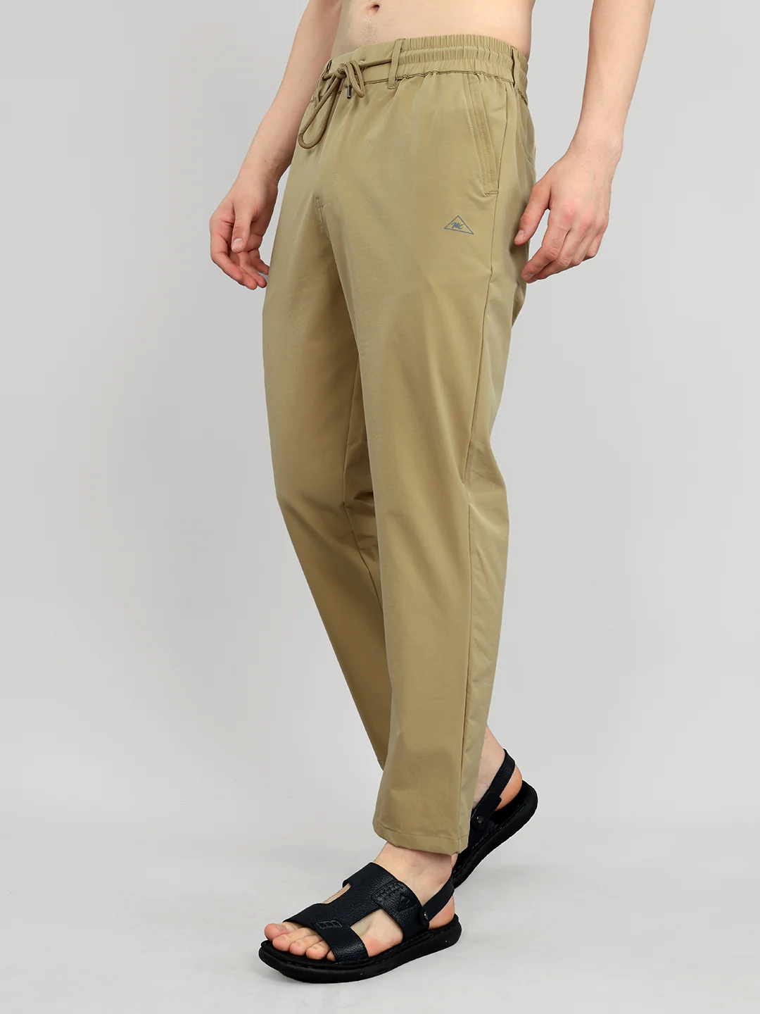 Men Khaki Solid Regular Fit Lower - Image 2
