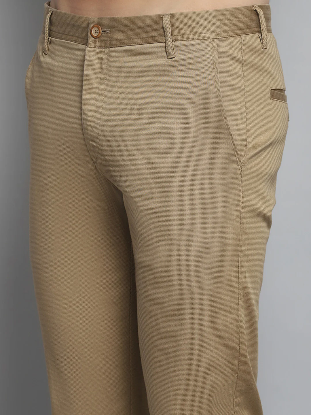 Men Khaki Solid   Trouser - Image 6