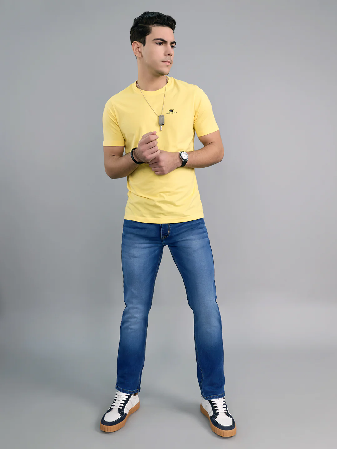 Men Light Blue Light Wash Narrow Fit Denim - Image 6