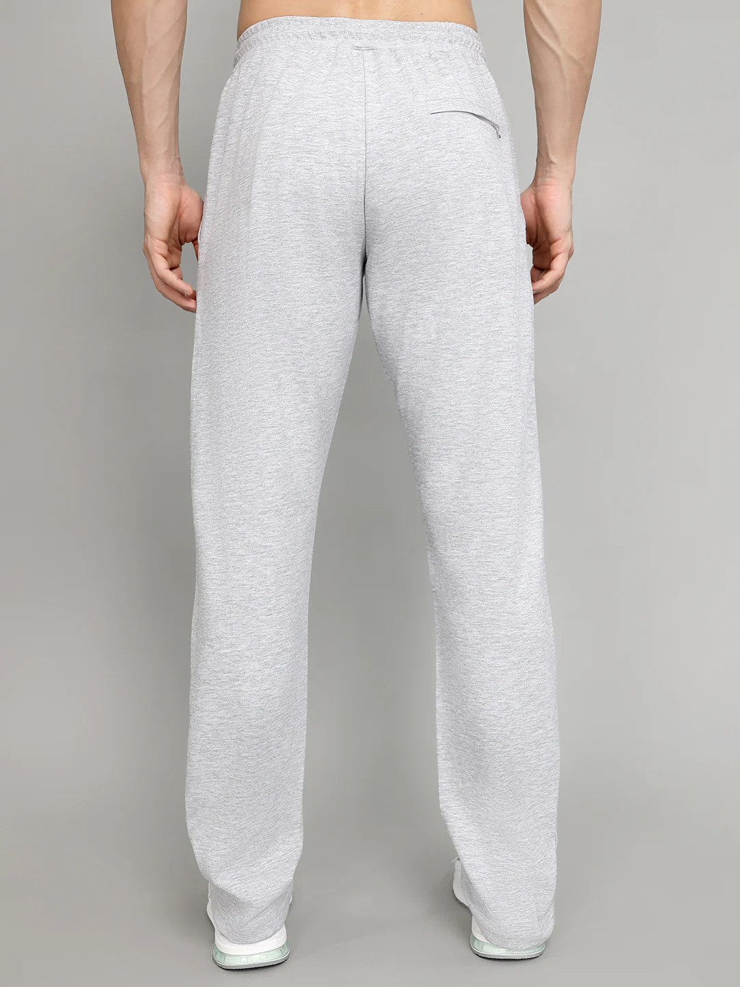 Men Light Grey Solid Regular Fit Lower - Image 4