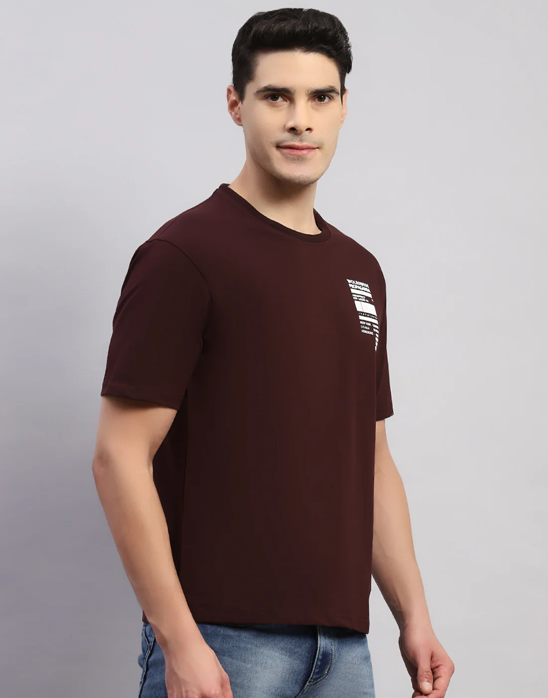 Rock.it Men Maroon Printed Round Neck Half Sleeve T-Shirt - Image 5