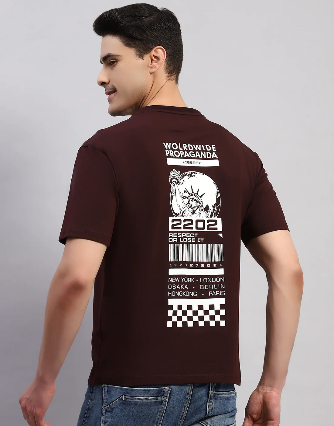 Rock.it Men Maroon Printed Round Neck Half Sleeve T-Shirt - Image 6