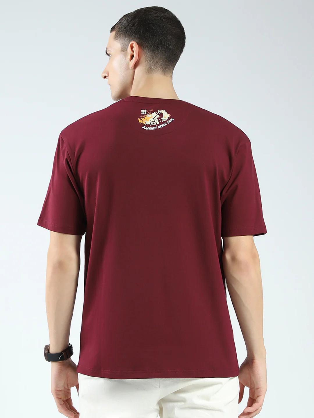 Rock.it Men Maroon Printed Round Neck Half Sleeve T-Shirt - Image 5
