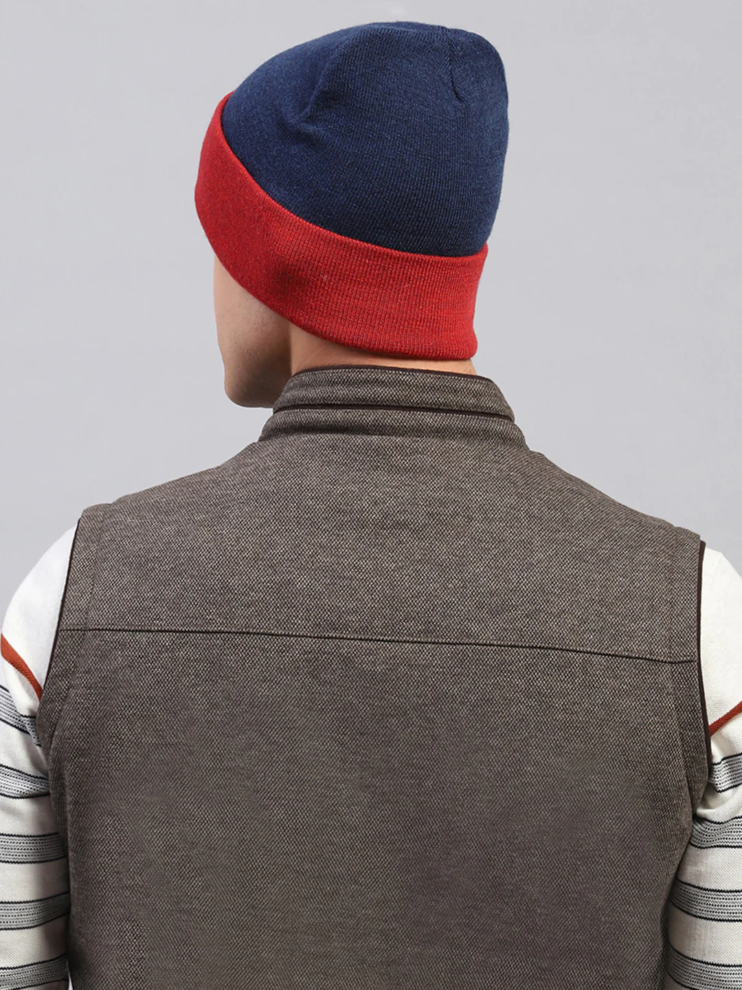 Men Maroon Self Design Cap - Image 5