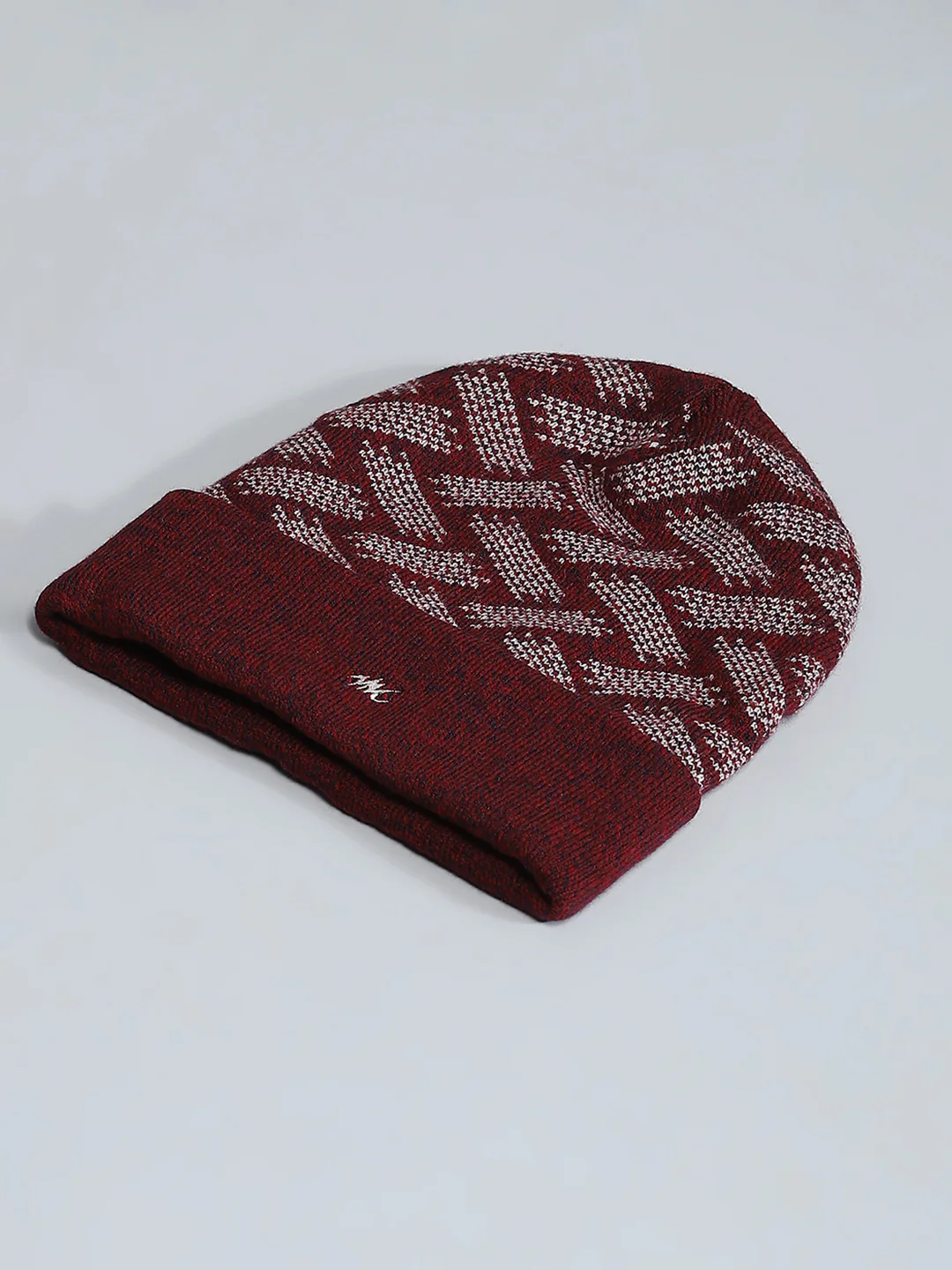 Men Maroon Self Design Cap - Image 6