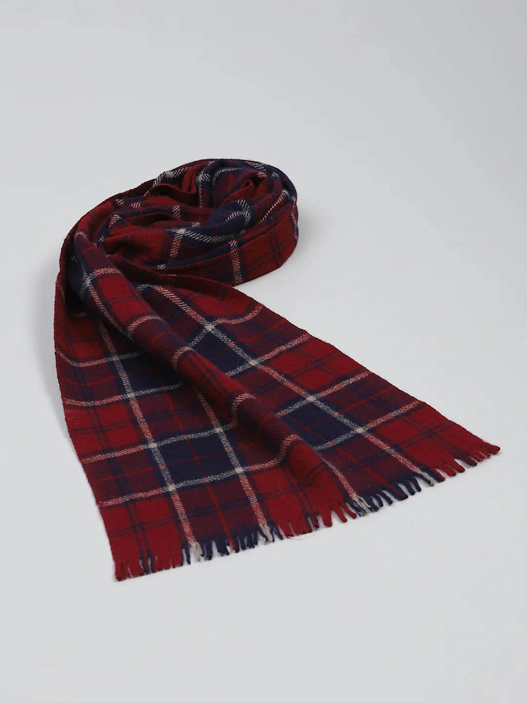Men Maroon Self Design Muffler - Image 7