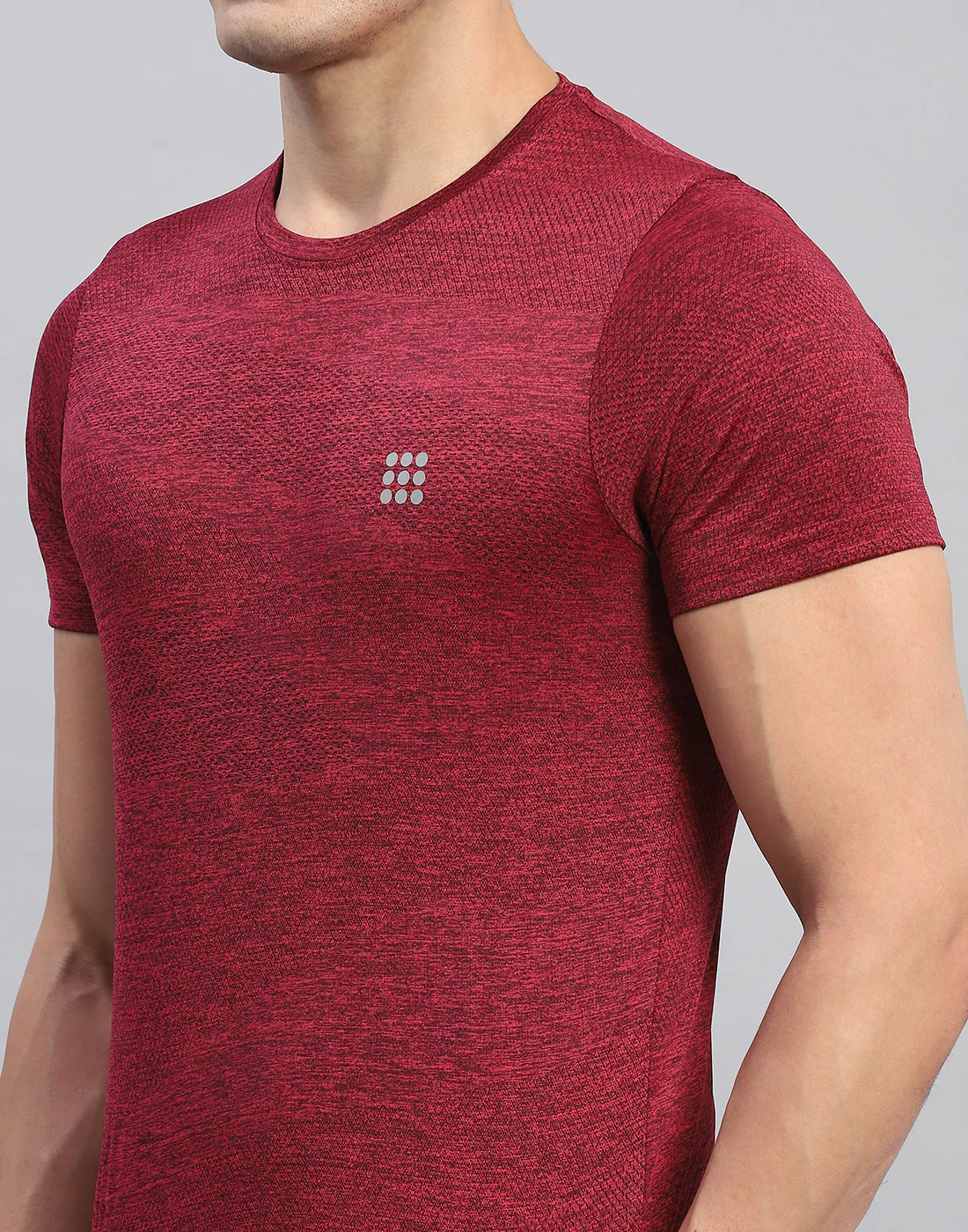 Rock.it Men Maroon Self Design Round Neck Half Sleeve T-Shirt - Image 7