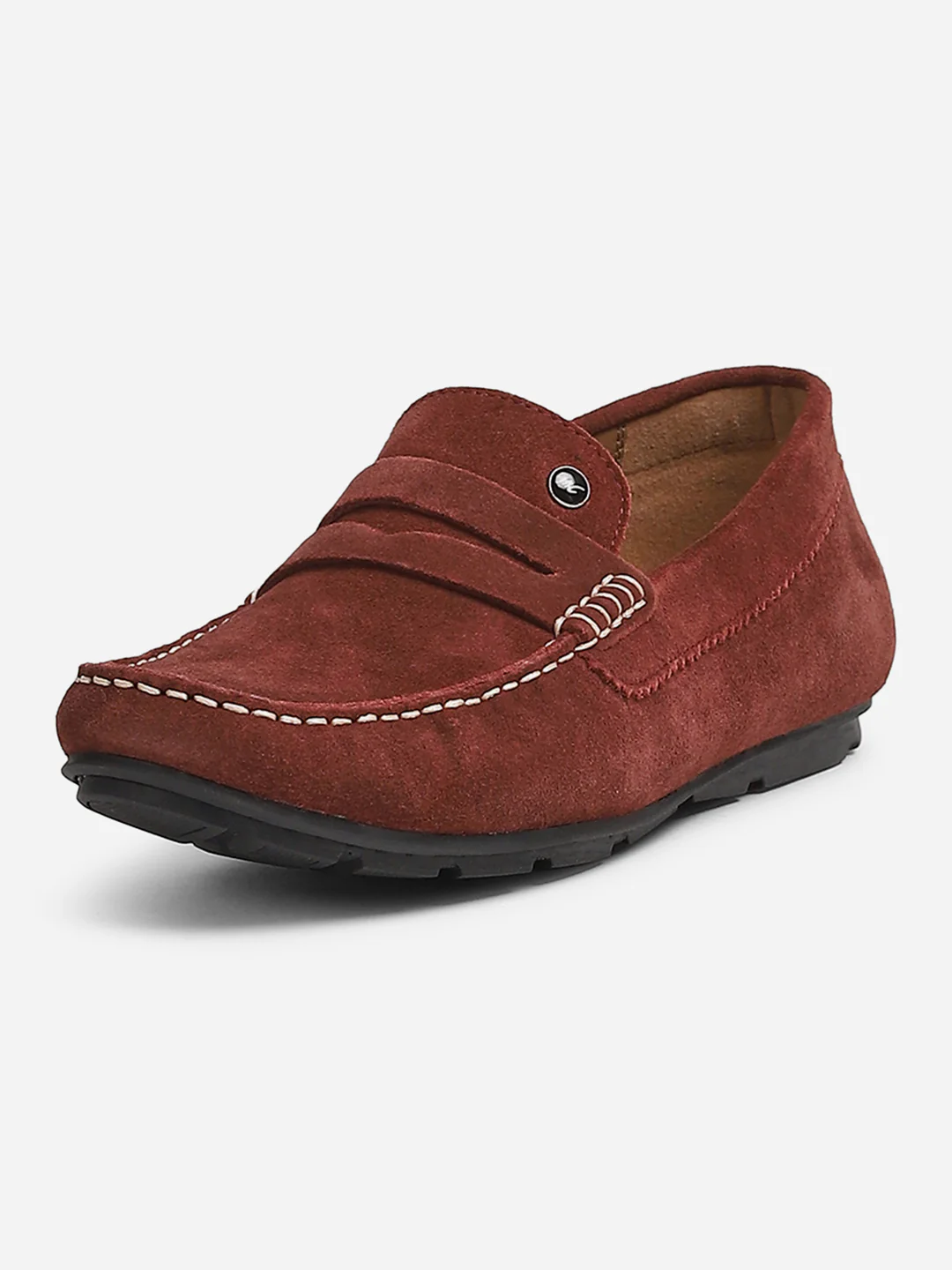Men Maroon Slip-On Genuine Leather Loafer - Image 4