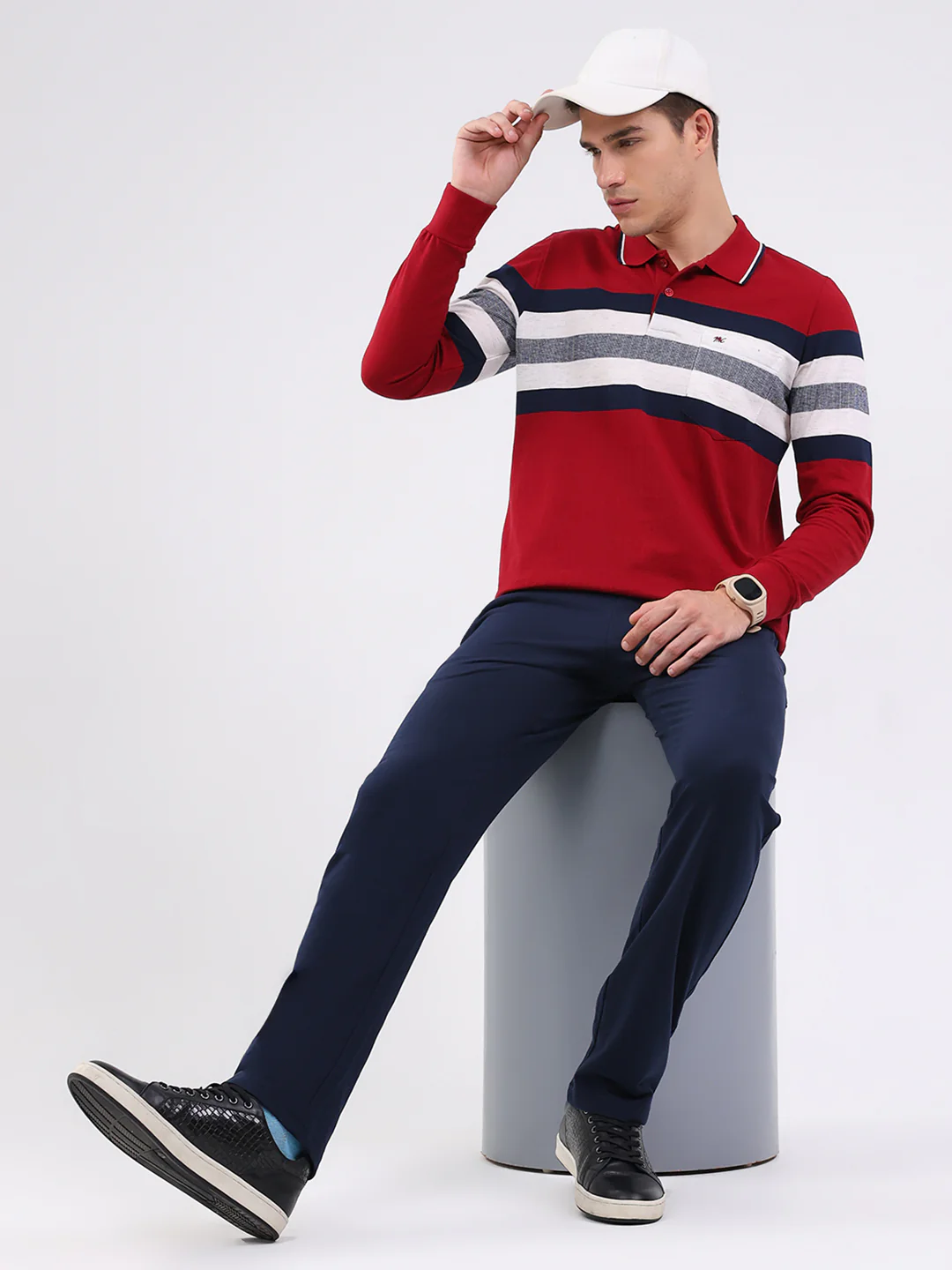 Men Maroon Solid Collar Full Sleeve Winter Tracksuit - Image 2