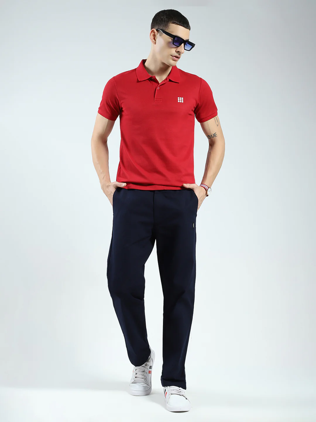 Rock.it Men Maroon Solid Collar Half Sleeve T-Shirt - Image 2