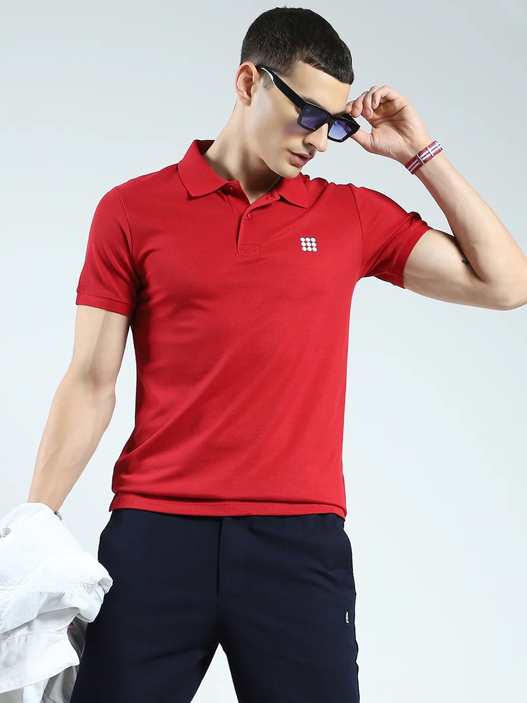 Rock.it Men Maroon Solid Collar Half Sleeve T-Shirt - Image 6