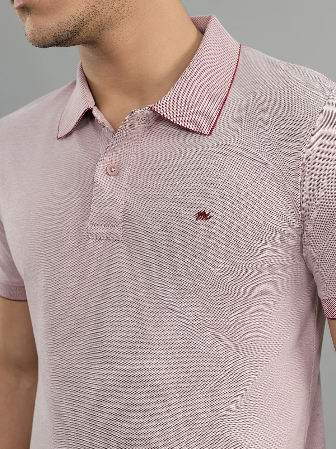 Men Maroon Solid Collar Half Sleeve T-Shirt - Image 5