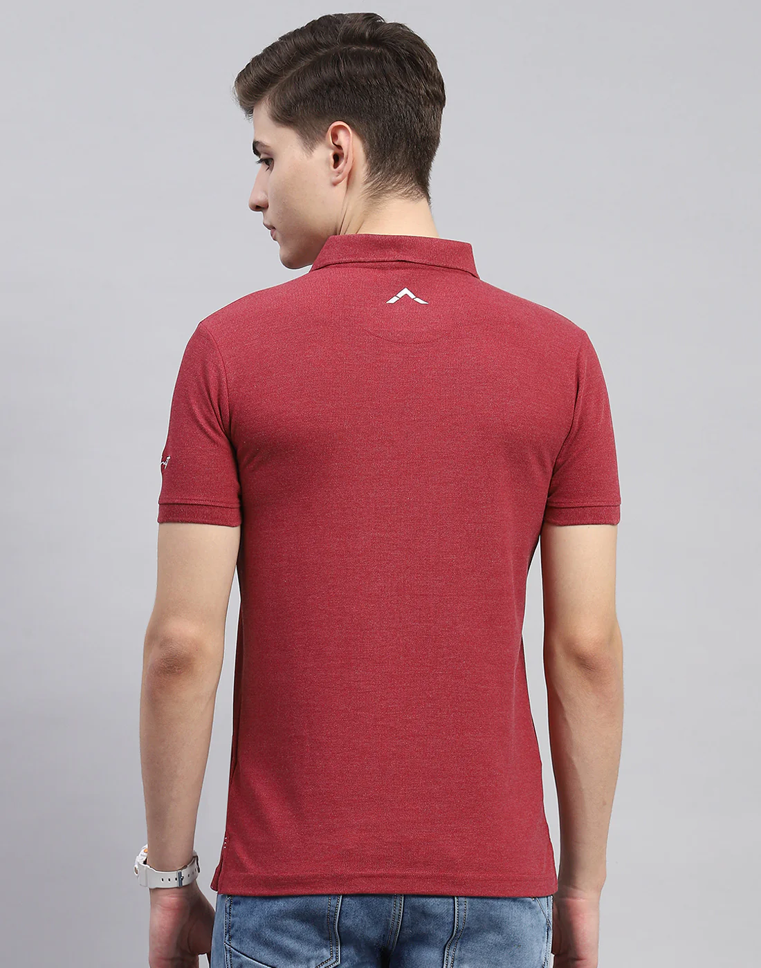Rock.it Men Maroon Solid Polo Collar Half Sleeve T-Shirt - Image 5