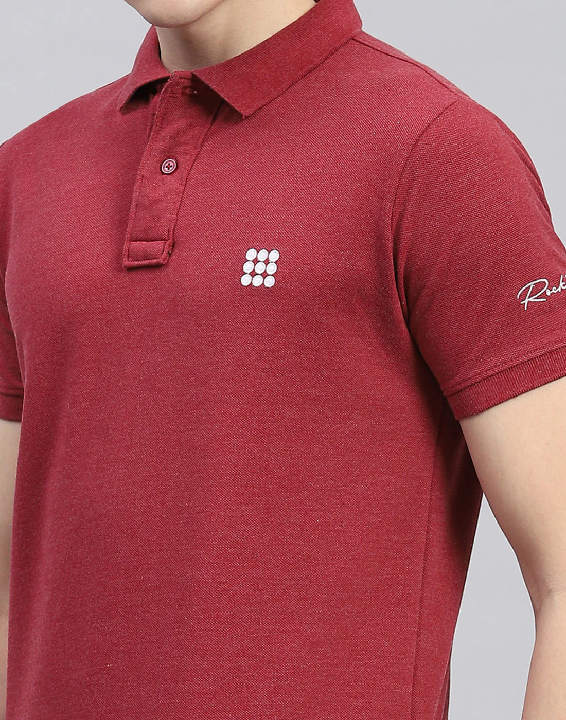 Rock.it Men Maroon Solid Polo Collar Half Sleeve T-Shirt - Image 6