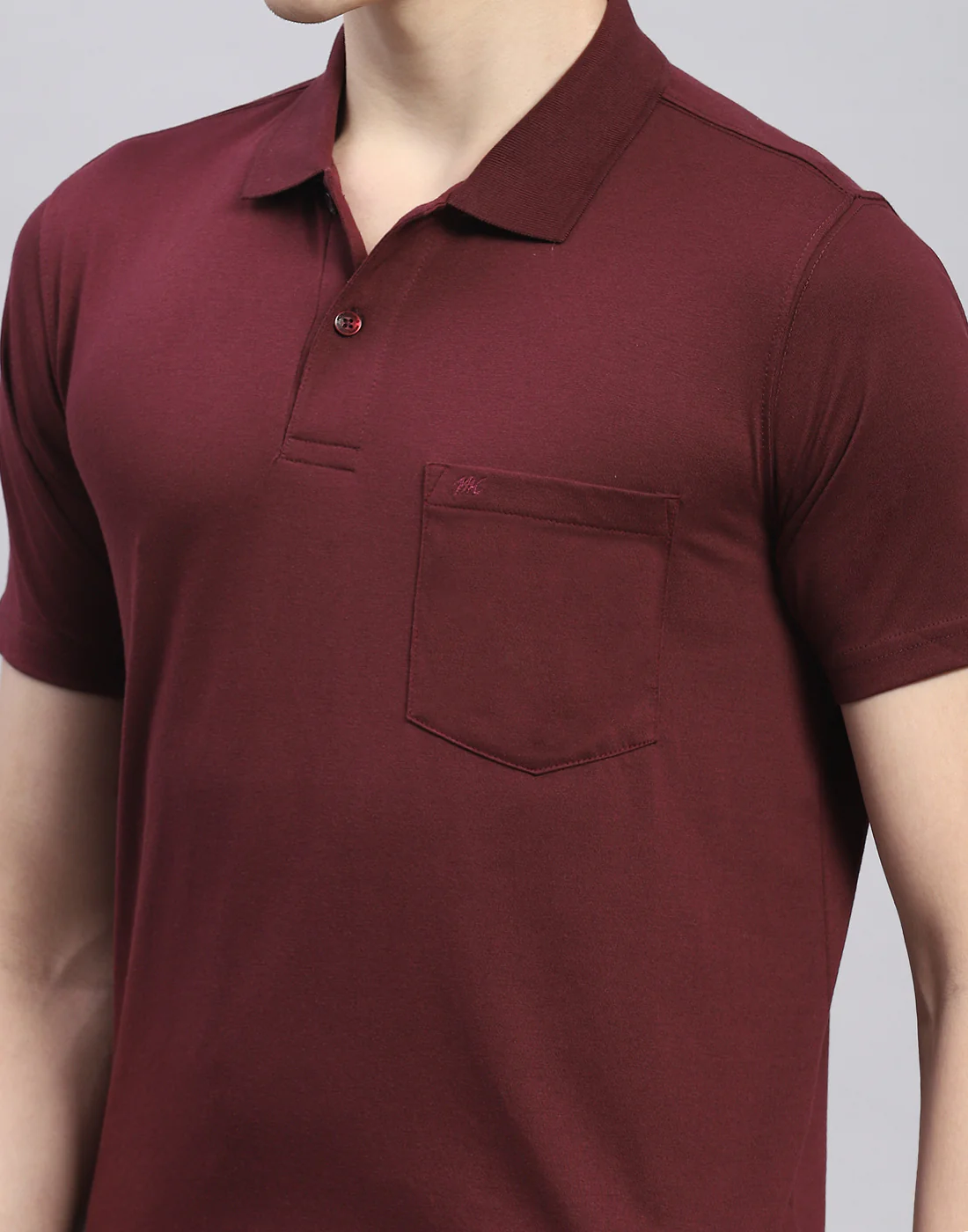 Men Maroon Solid Polo Collar Half Sleeve T-Shirt - Image 7
