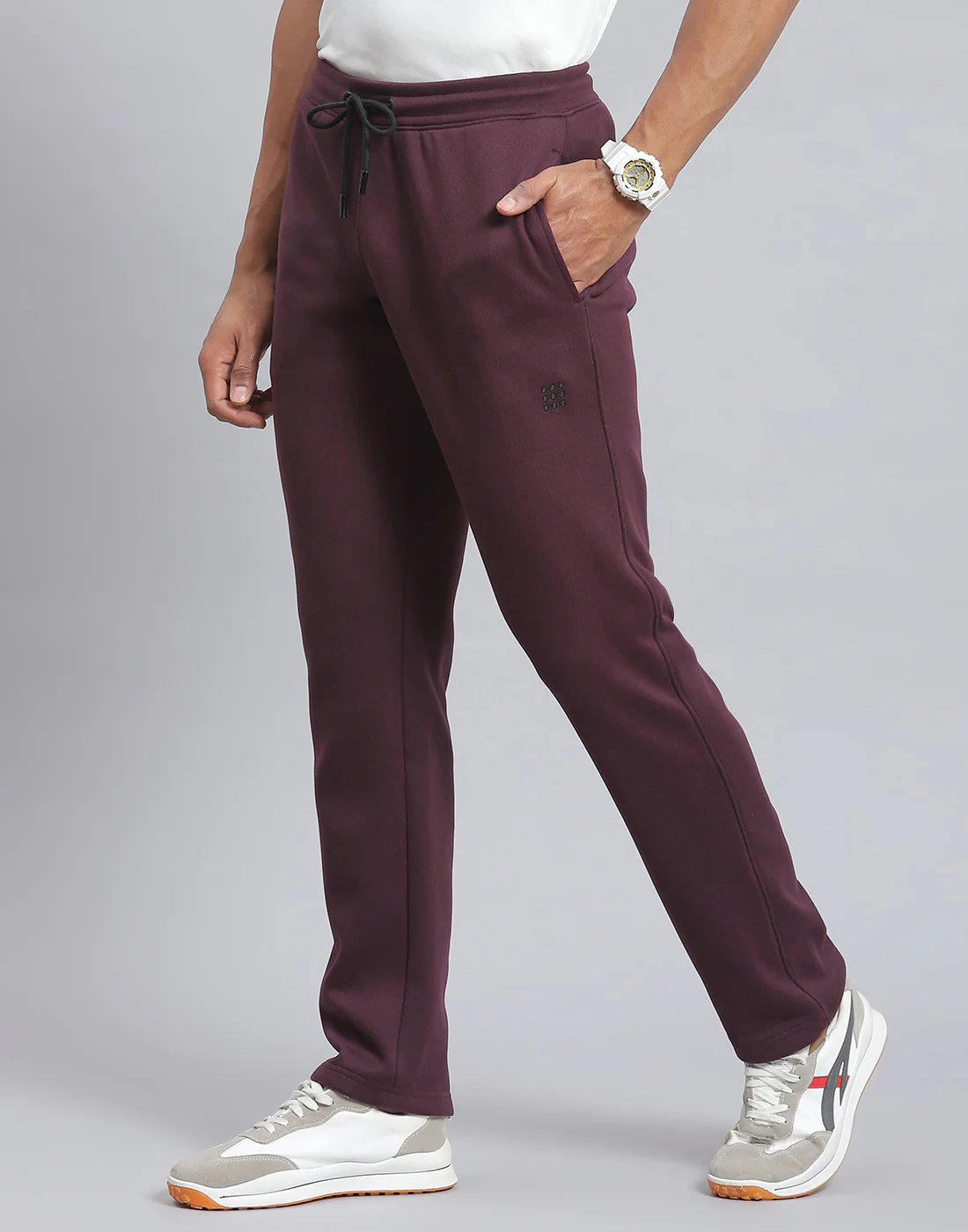 Rock.it Men Maroon Solid Regular Fit Winter Lower - Image 3