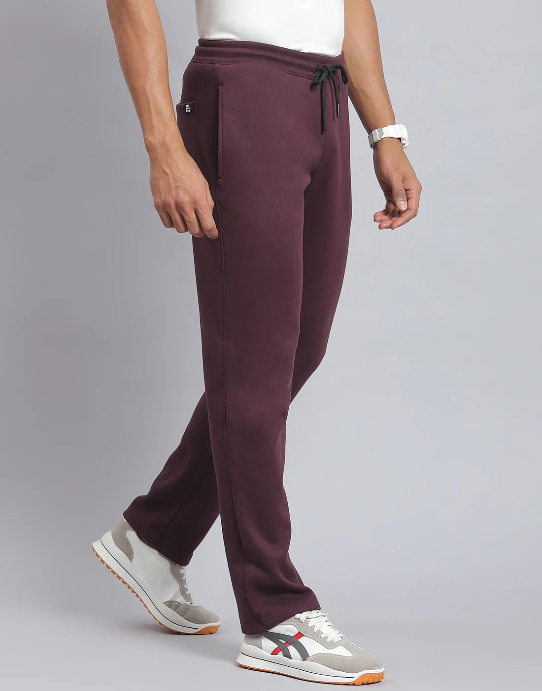 Rock.it Men Maroon Solid Regular Fit Winter Lower - Image 4
