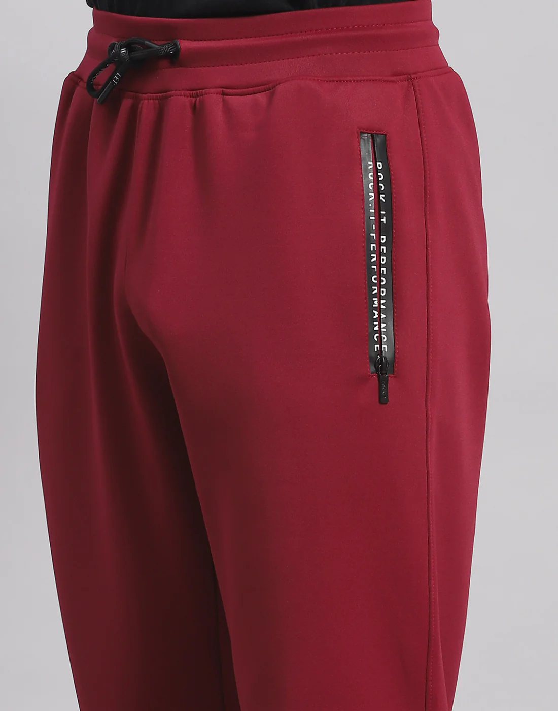Rock.it Men Maroon Solid Regular Fit Lower - Image 6