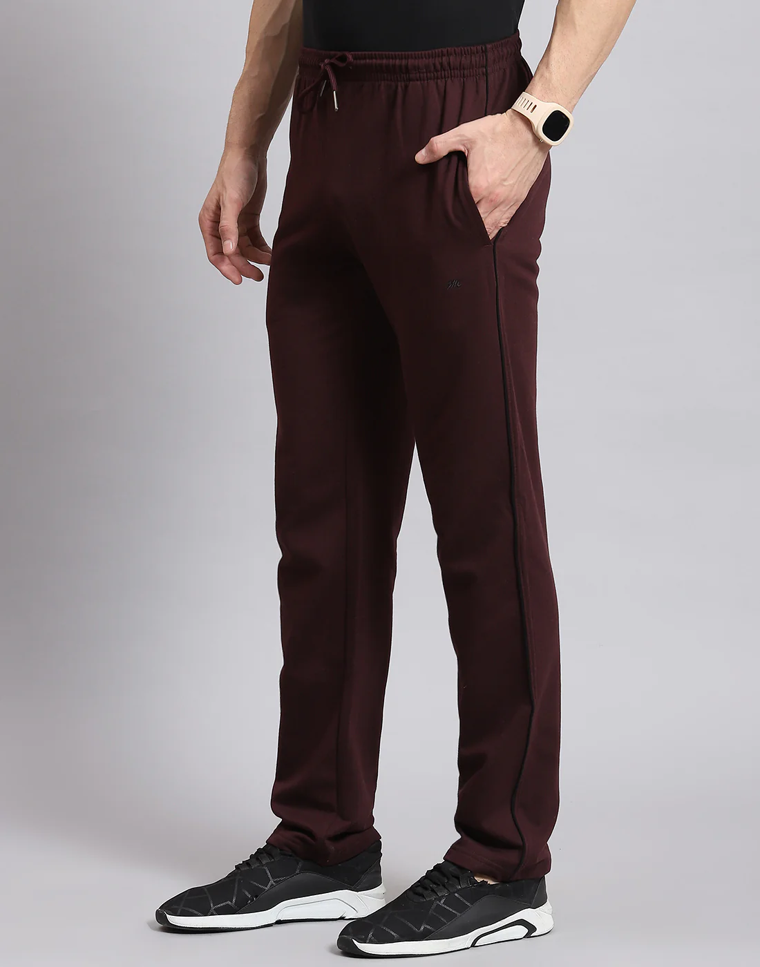 Men Maroon Solid Regular Fit Winter Lower - Image 3