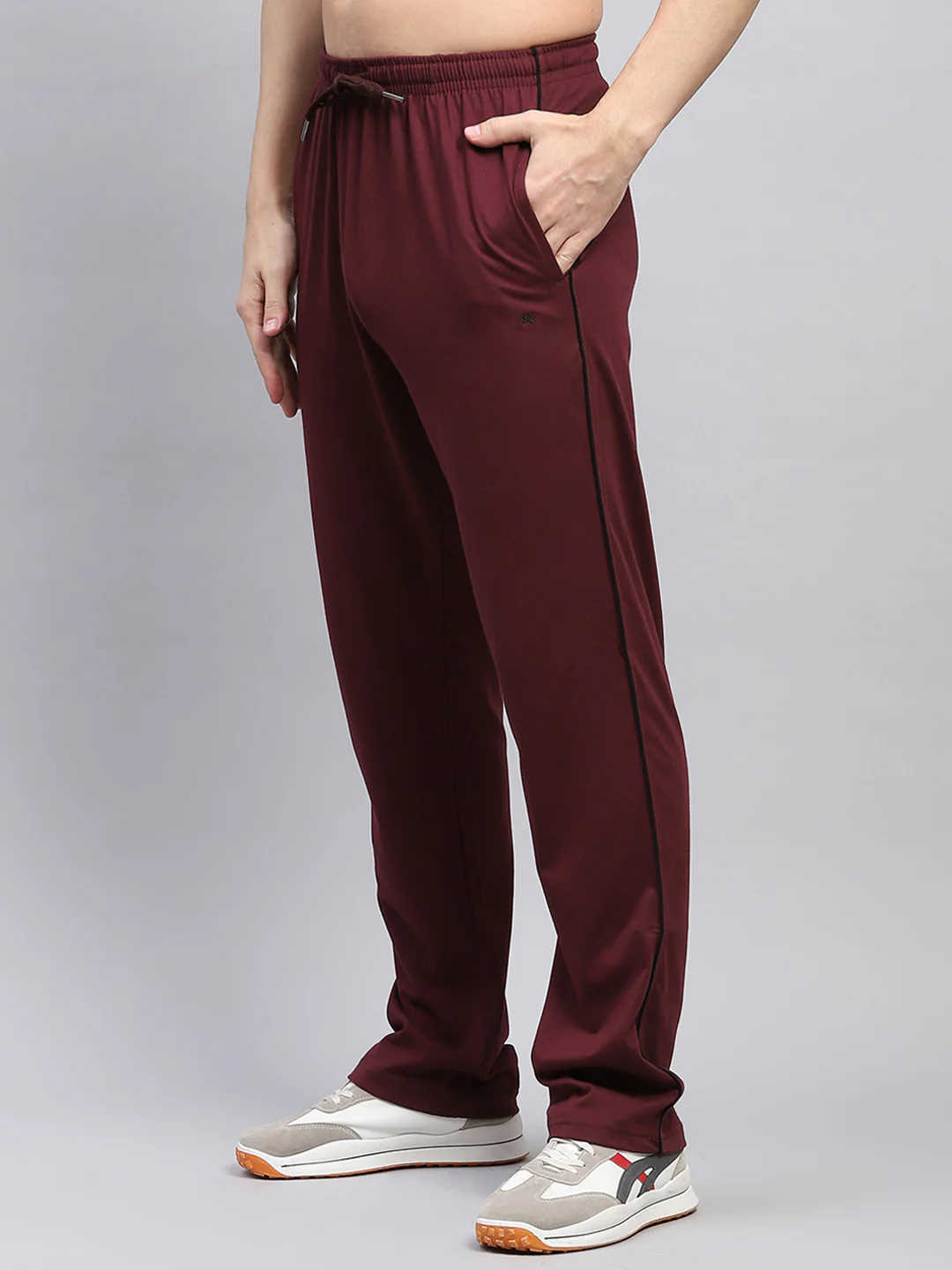 Men Maroon Solid Regular Fit Lower - Image 6