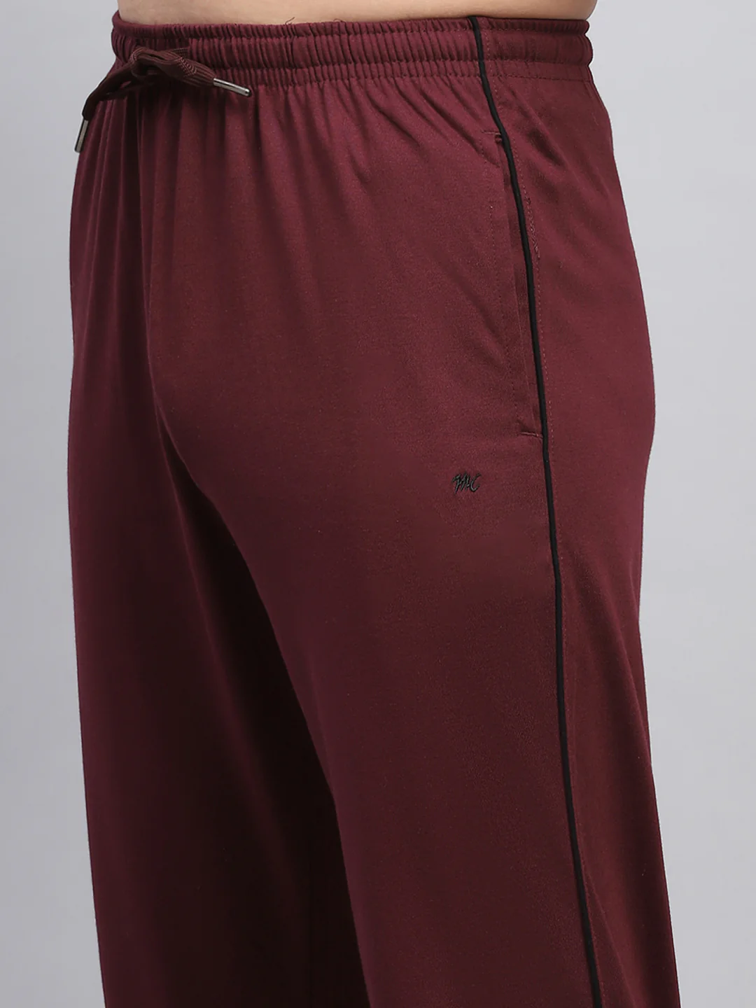 Men Maroon Solid Regular Fit Lower - Image 7